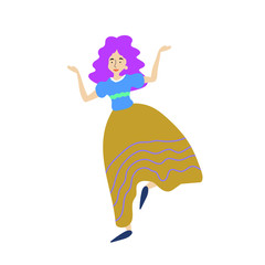 Obraz na płótnie Canvas Cheerful dancing women. vector. flat illustration of young girl dance with smile face