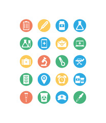 set of icons instruments medical, block and flat style icon