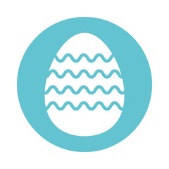 easter egg painted with waves stripes block style