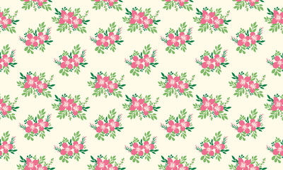 Cute of leaf and floral pattern background, for spring banner design.