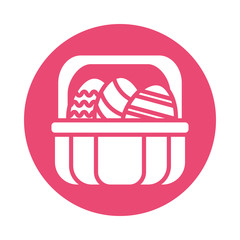 spring eggs painted in basket block style