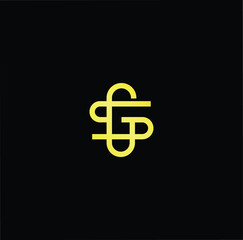 Outstanding professional elegant trendy awesome artistic black and gold color GS SG initial based Alphabet icon logo.