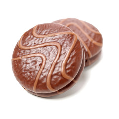 chocolate cake on white background 