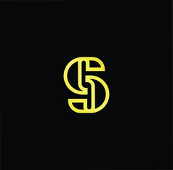 Outstanding professional elegant trendy awesome artistic black and gold color S SS initial based Alphabet icon logo.