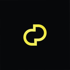 Outstanding professional elegant trendy awesome artistic black and gold color GP PG GD DG initial based Alphabet icon logo.