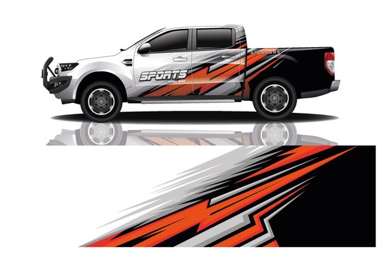 truck car decal wrap design vector