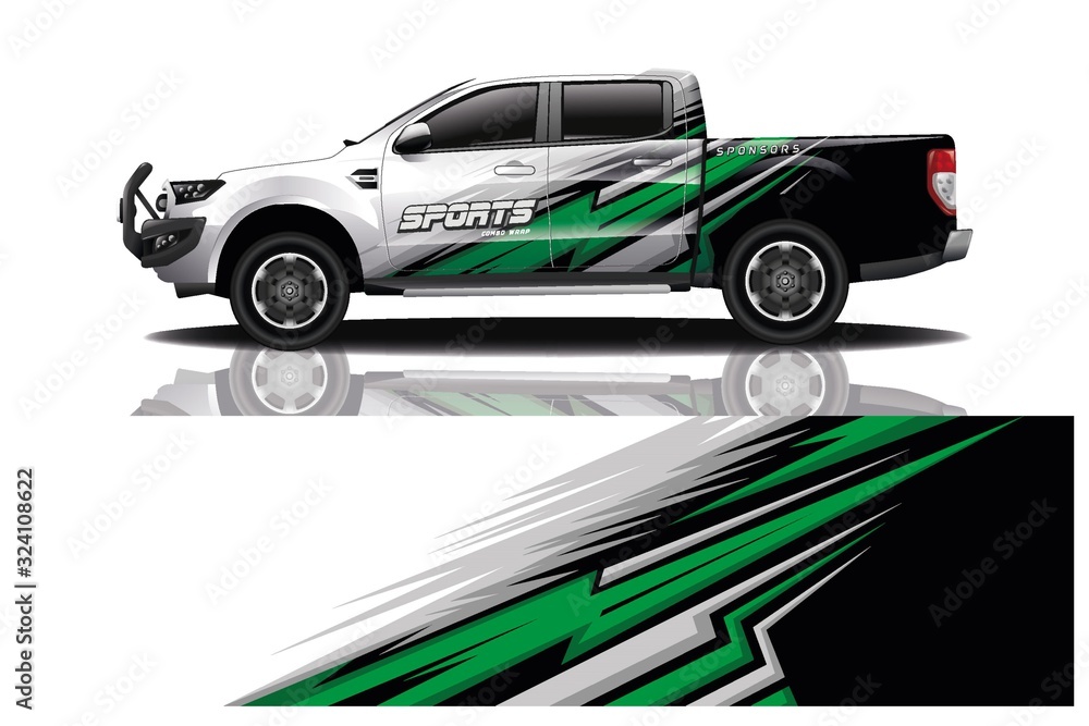 Wall mural truck car decal wrap design vector