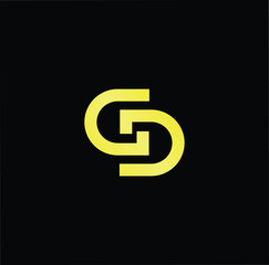 Obraz premium Outstanding professional elegant trendy awesome artistic black and gold color GG GD DG initial based Alphabet icon logo.