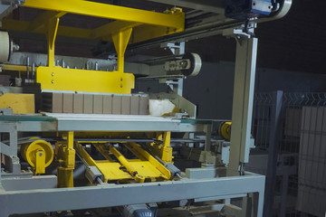 Brick production, hollow ceramic bricks factory.