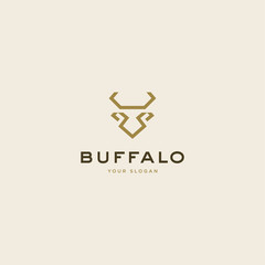 Buffalo logo design illustration vector template