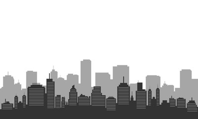 Fototapeta premium Silhouette city building in the morning and bright sky