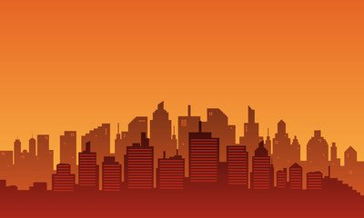 Obraz premium City modern building in the afternoon with sunset