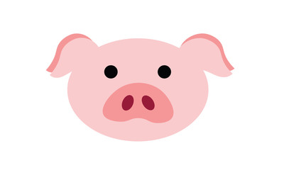 cute face pig animal cartoon icon