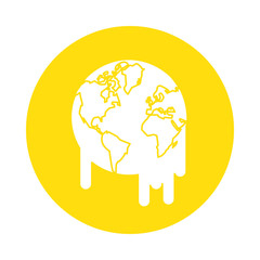 world planet earth melting icon