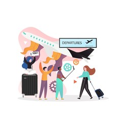 Airport vector concept for web banner, website page