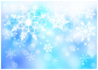雪の結晶_淡いブルー背景