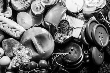 abstract sewing buttons and beads background