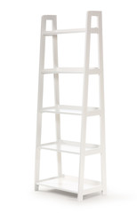 Empty shelving unit on white background