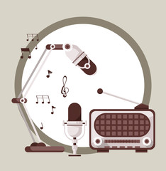 radio and microphone old devices