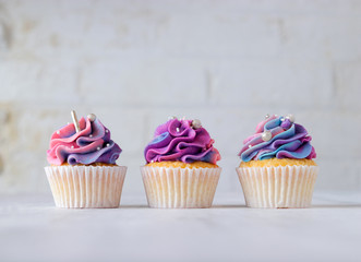 Rainbow Marbled Cupcakes