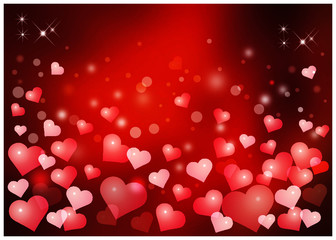 Obraz premium ハート_レッド背景