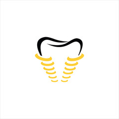 Printdental implant logo vector icon illustration