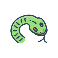 Color illustration icon for snake 