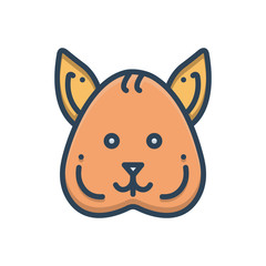 Color illustration icon for squirrel 