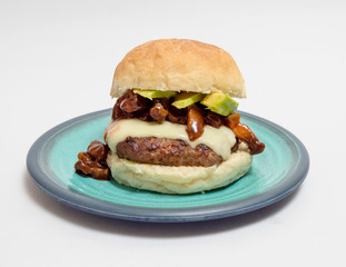 cheese burger with avocado