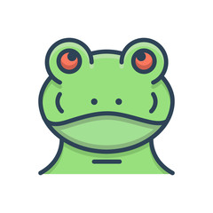 Color illustration icon for frog 