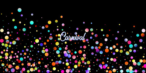 Carnival Confetti Explosion Vector Background. Falling Color Tinsel, Fiesta Celebration Design. 
