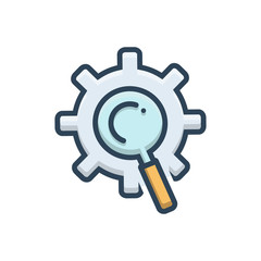 Color illustration icon for practical virtual 