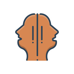 Color illustration icon for two Faced 