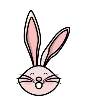 cute rabbit easter head character
