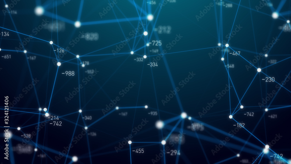 Poster abstract plexus geometry background connecting technology concept digital communication network moving line and dot