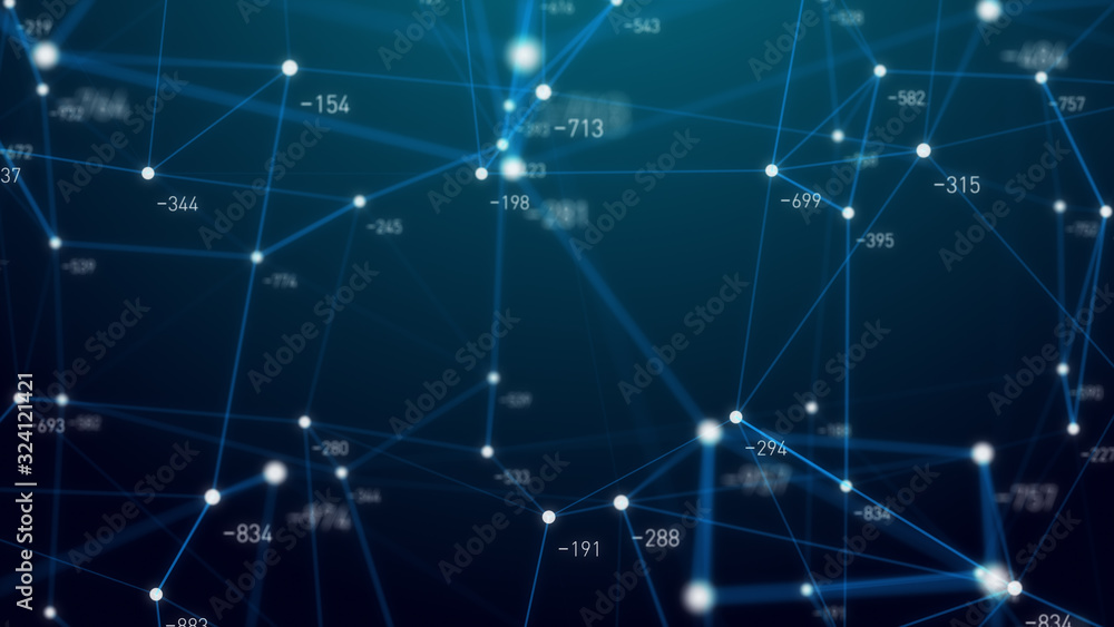 Poster abstract plexus geometry background connecting technology concept digital communication network moving line and dot
