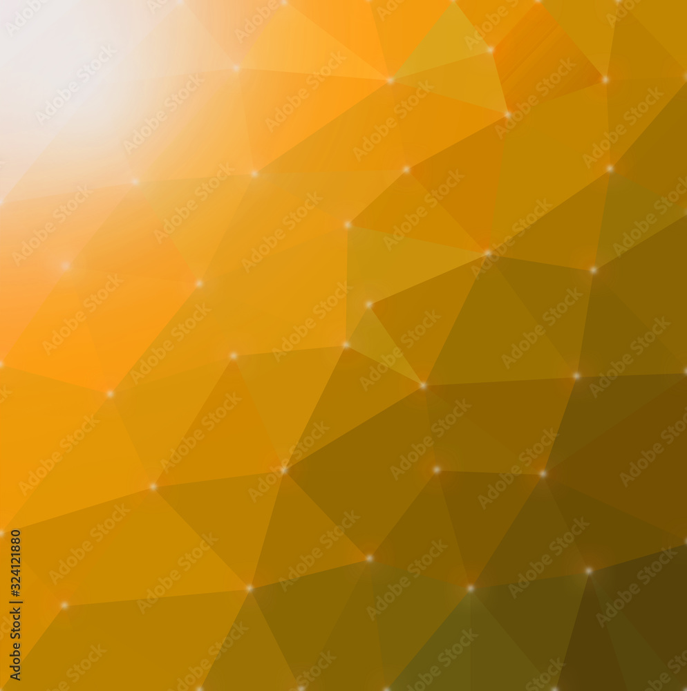 Aufkleber yellow background abstract polygonal ( low-poly )triangular modern geometric. style with gradient.