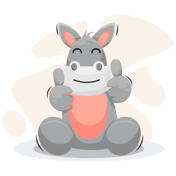adorable donkey mascot cartoon vector