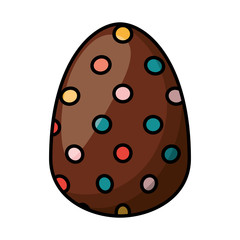 easter egg painted dotted flat style