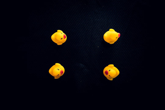 Rubber ducks representing social issues
