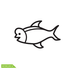 Fish icon vector logo design template