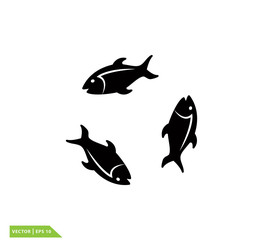 Fish icon vector logo design template