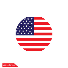 flag USA icon vector logo design template
