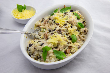 Chicken, bacon and mushroom risotto