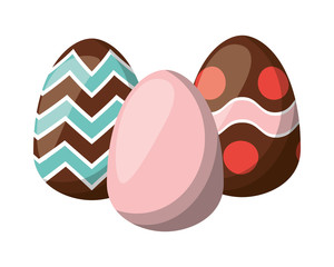 three easter eggs painted icon