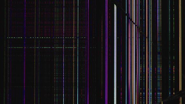 Broken flickering LCD display macro view