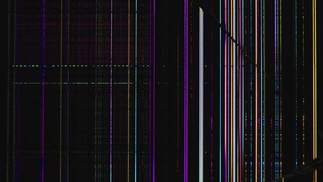 Broken flickering LCD display macro view