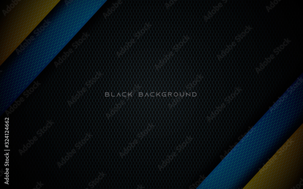 Poster dark abstract background with blue and yellow overlap layers. texture layer decoration.