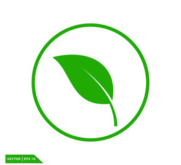 Leaf green ecology icon vector logo template