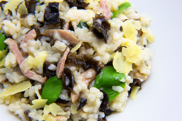 Chicken, bacon and mushroom risotto